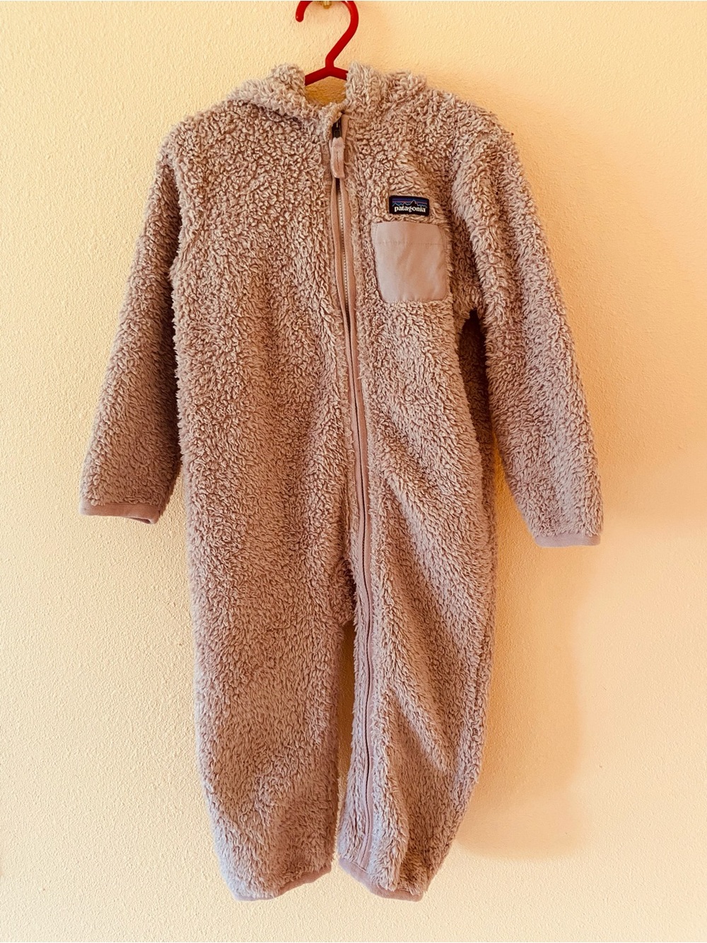 Patagonia Pink Baby Furry Friends Bunting Fleece Bear Winter Onesie Toddler 4T